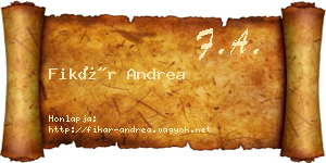 Fikár Andrea névjegykártya
